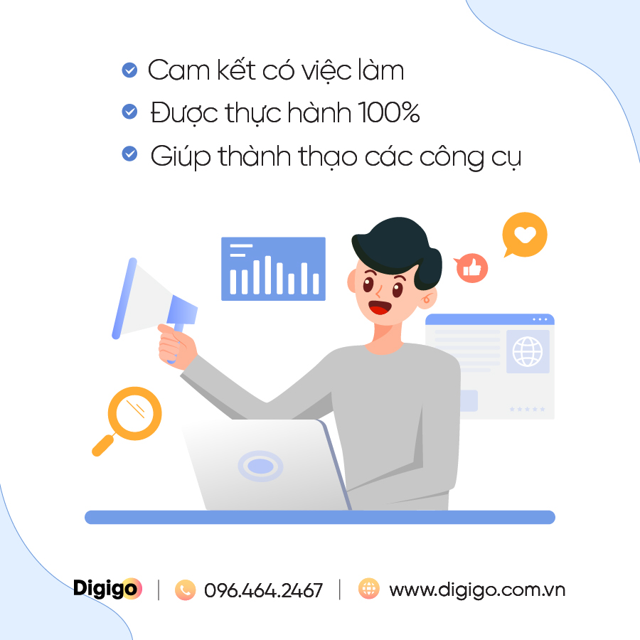 Đạo tạo học viên tại Digigo có cam kết