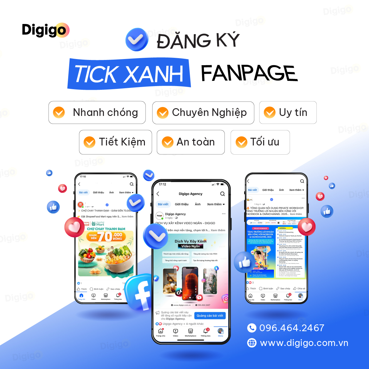Dịch vụ đăng ký tích xanh Fanpage giúp tăng độ uy tính cho trang