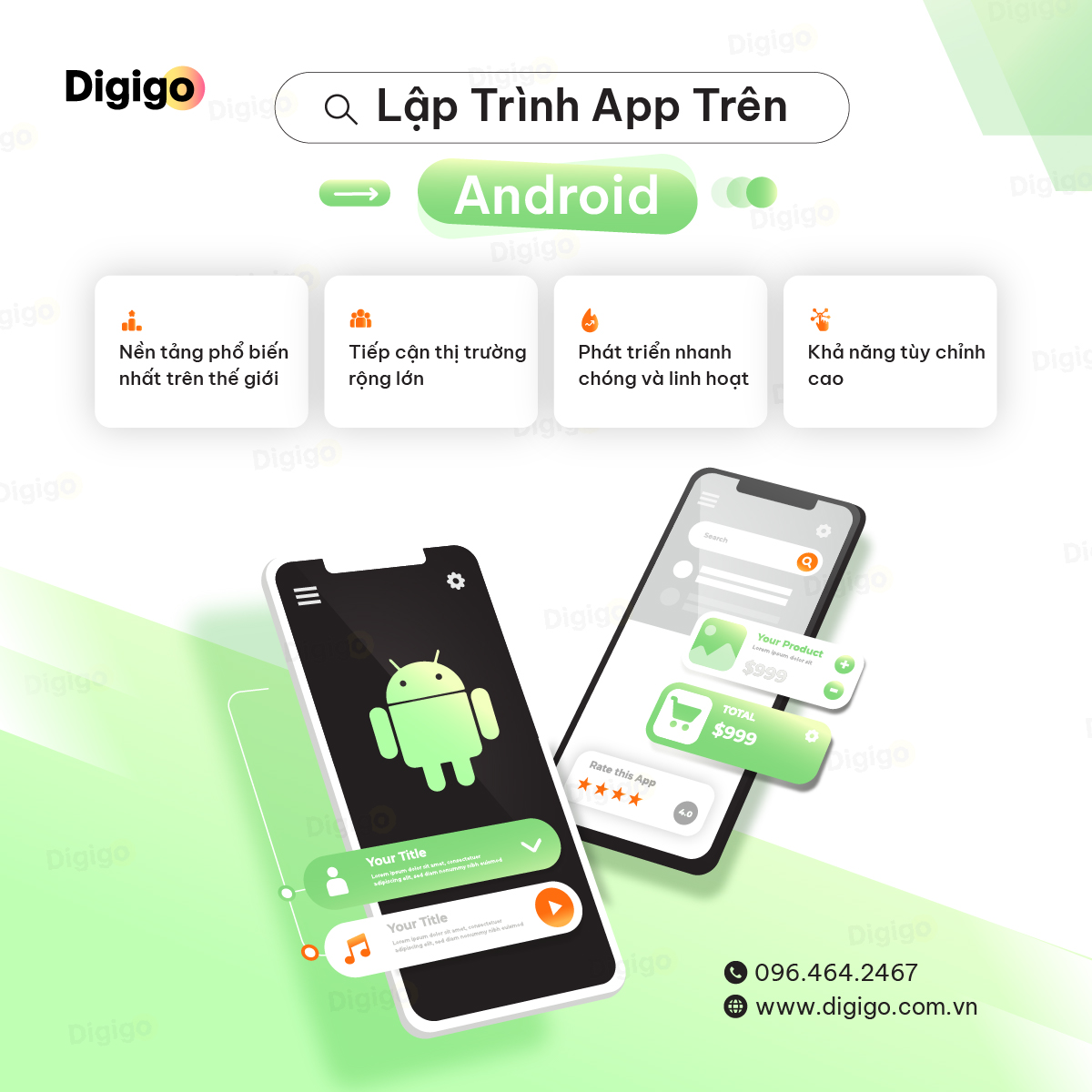 Dịch vụ lập trình ứng dụng Android - nhanh mượt mà chuẩn UI/UX