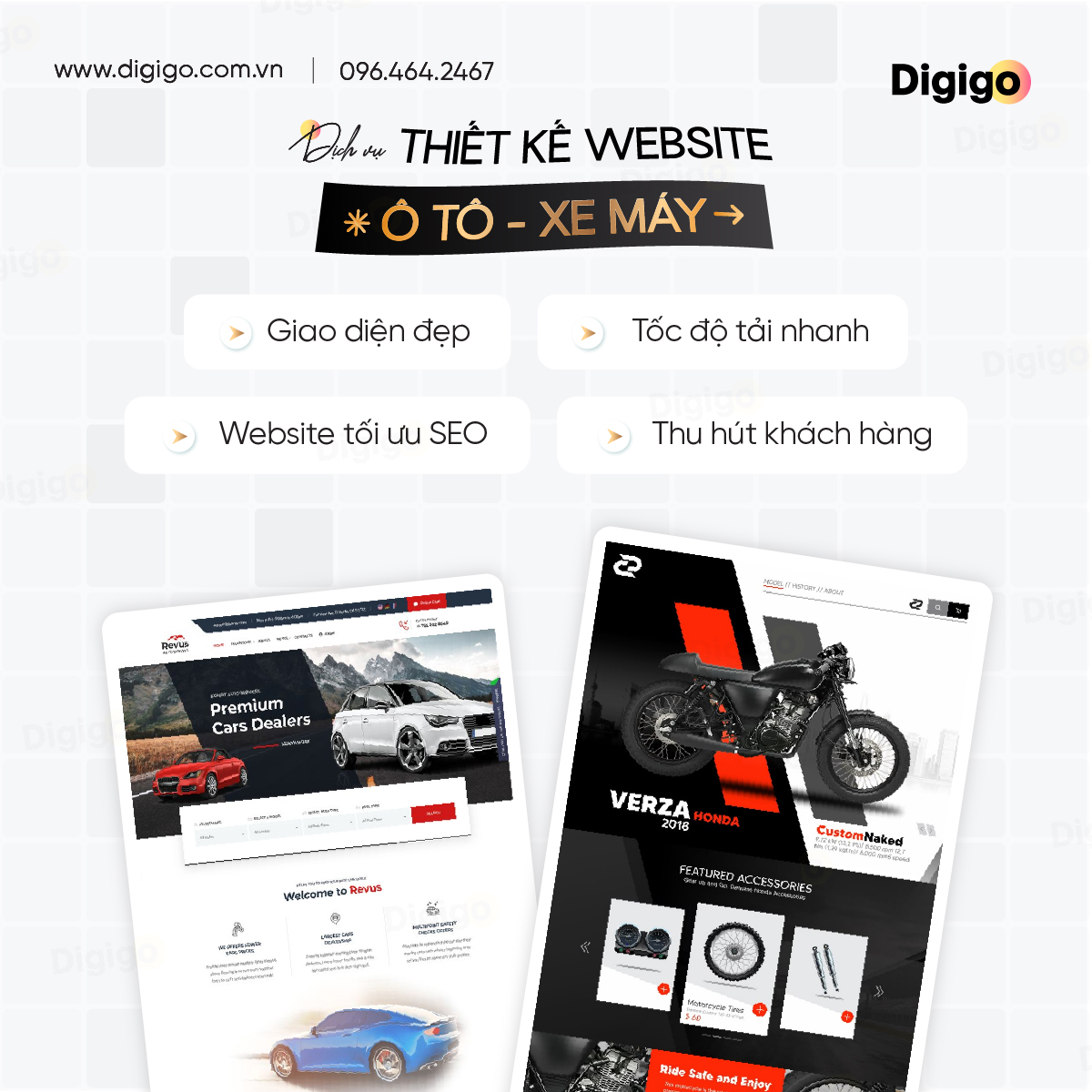Thiết kế website ô tô, xe máy đẹp giao diện đẹp chuẩn seo uy tín