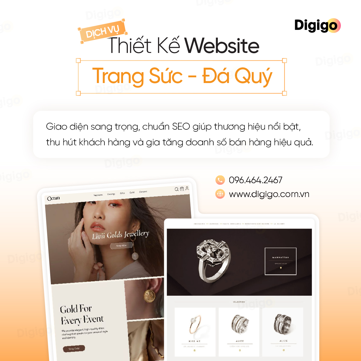 Thiết kế website trang sức đá quý cao cấp chuyên nghiệp